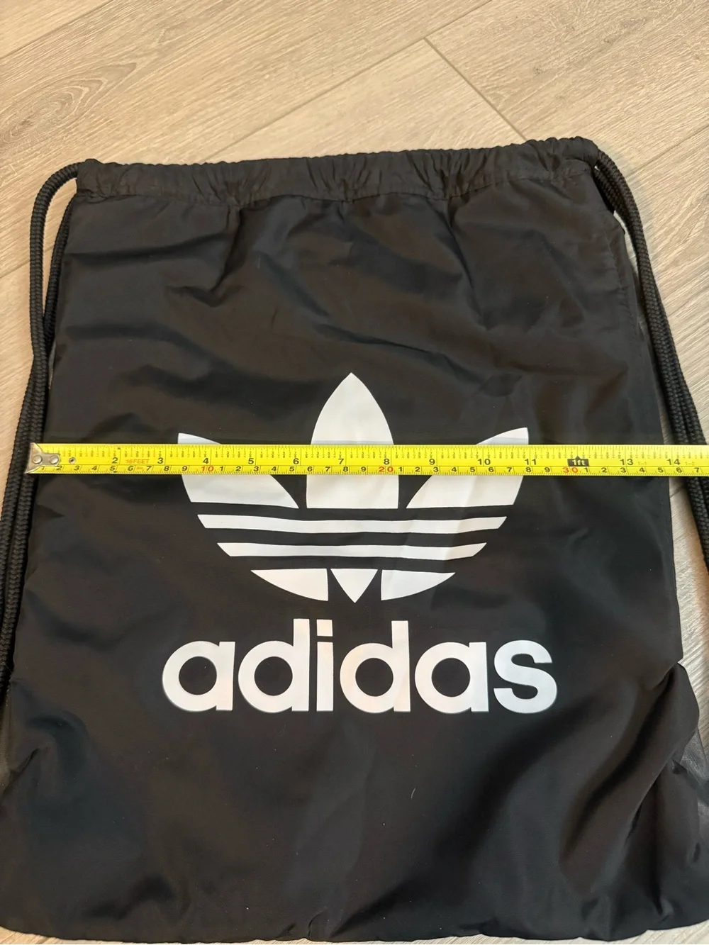 adidas Black Trefoil Drawstring Gym Bag - Picture 6 of 6